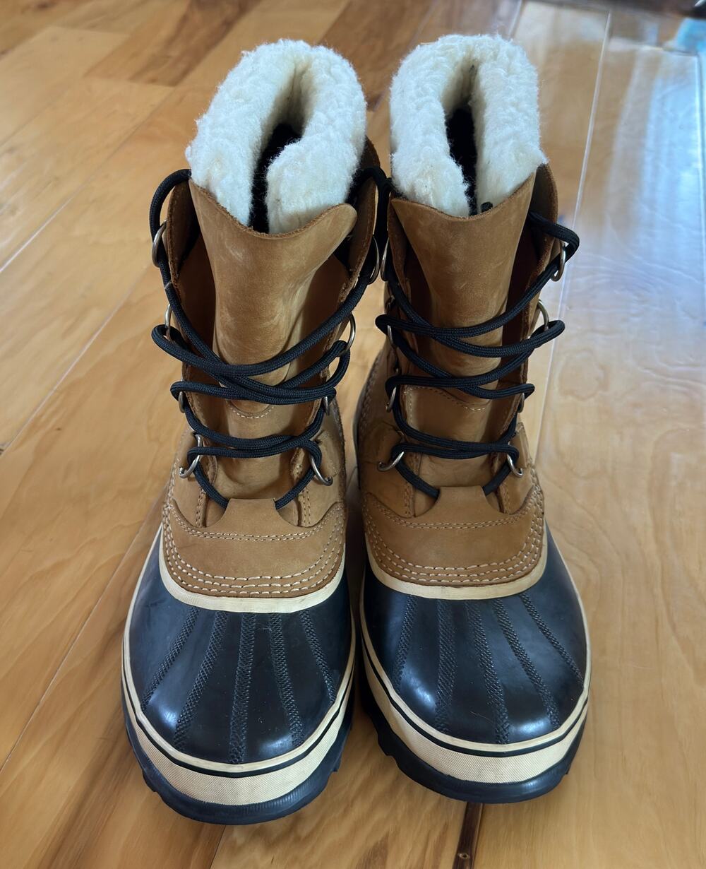 SOREL Caribou Waterproof Winter Boots Mens 7.5 Tan Nubuck Leather NM1000-281